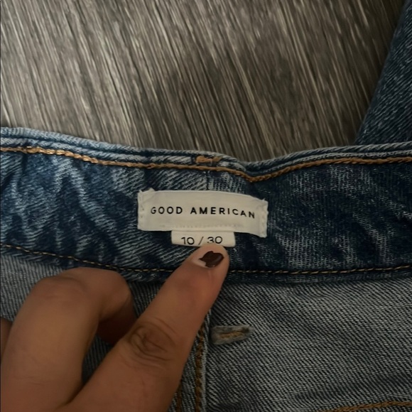 Good American Blue High Rise Jeans with Distressed Details - Picture 5 of 8